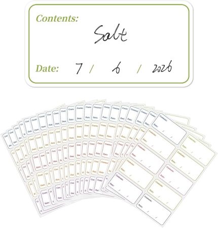 200 adet kendinden yapışkanlı etiket, marmelat kavanozları için, dondurucu etiketleri, mutfak, evrensel etiketler, baharat kavanozları için yazı levhaları, derin dondurucu kutuları (60 x 30