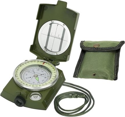Outdoor askeri pusula, av, yürüyüş, aktiviteler, kamp pusulası, su geçirmez ve darbeye dayanıklı