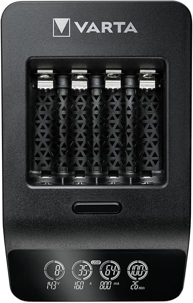 Akü şarj cihazı, 4 x AA 2100 mAh dahil, şarj edilebilir AA/AAA, LCD Smart Charger+ için, tek yuvalı şarj, 2 mod: Şarj, tazeleme - Görsel 4