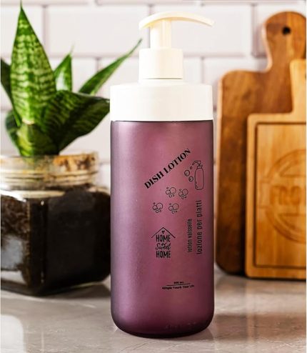 Kaliteli Pompalı Cam Sabunluk (Mor)