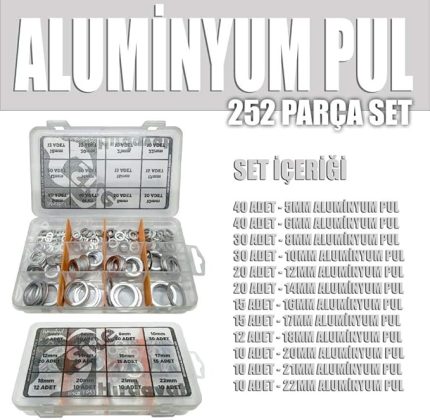 Parça Aluminyum Pul Seti - Karter Tapa Pulu