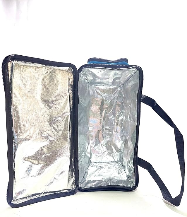 Yalıtımlı Piknik Soğutucu Çanta, Yan Cepli, Taşıma Askılı, Orta Boy, (GRİ-KIRMIZI) - Görsel 5