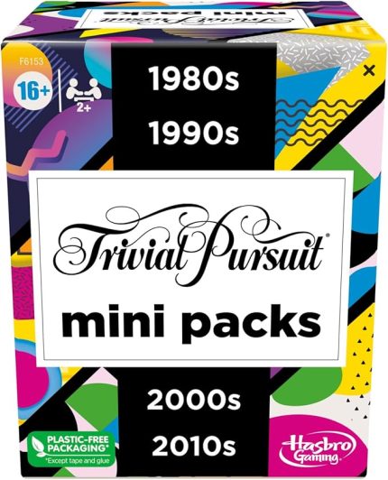 Gaming Trivial Pursuit Mini Paketler Çoklu Paket, Yetişkinler ve Gençler İçin Eğlenceli Trivia Soruları 16+, İçerir 4 Yıllar İçeren 4 Oyun