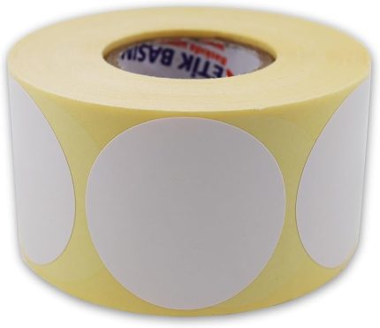 etiketler , hazır al hızlı al Kuşe Etiket 40mm Çap Ruloda 500 Adet 40mm Kuka Çapında Baskısız Barkod Yazıcı Etiketi
