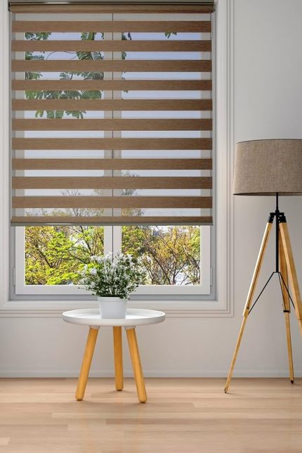 ZEBRA STOR PERDE BAMBU AÇIK KAHVE MEŞE AĞAÇ KABUĞU MUTFAK SALON BALKON OFİS - 110 x 250