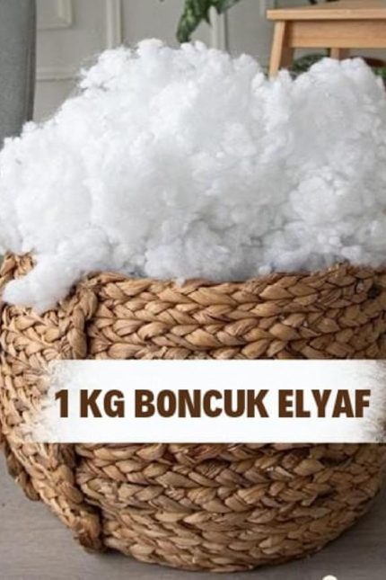 Sepeti%100 Boncuk Elyaf 1 Kg Yastık Yorgan Oyuncak Malzemesi, Beyaz