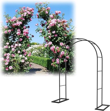 Çelik Bahçe Kemeri Tırmanma Bitkileri için Dayanıklı Gül Çardak Kafes Dış Mekan Veranda ve Arka Bahçe Dekoru Düğün ve Etkinlik Kullanımı Hava Koşullarına Dayanıklı (350 x 230 cm)
