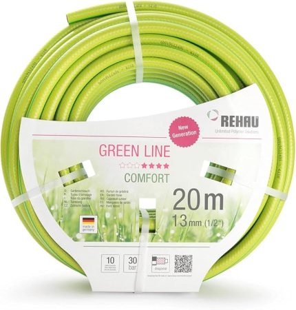 Comfort Line 20 M Bahçe Hortumu, Esnek, Yeşil, Çap: 13 Mm (½ İnç), Su Hortumu, Basınca Dayanıklı, Bahçe İçin Sağlam Hortum, Sulama Hortumu 1/2 İnç, Yeşil-Sarı, 18475 5