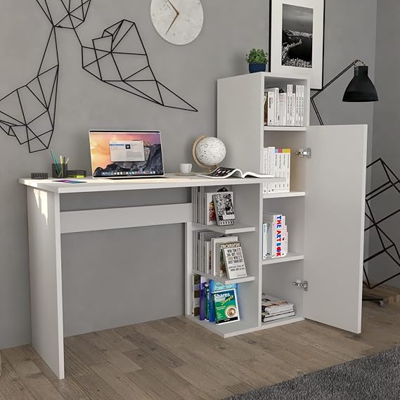 Dolaplı Çalışma Masası (Beyaz) - Görsel 3