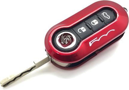 Fiat 500 Anahtar Kılıfı Fiat 500 500C 500L Abarth Grande Punto Brava Fiat Panda Stilo Linea 3 Düğmeli Anahtar Çevirme (Kırmızı)