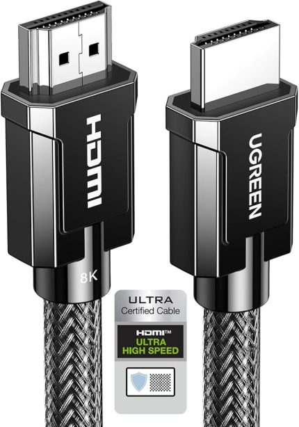 HDMI 2.1 Kablosu 8K HDMI Kablosu 2.1 8K 60Hz 4K 120Hz 48Gbps Dolby Vision eARC 3D HDCP2.2 HDR10 VRR HDMI 8K Kablosu PS5, PS4 Pro, Alıcı, Xbox S, OLED TV, Soundbar, Monitör vb. İle Uyumlu (3m)