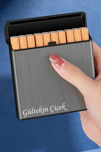 Usb Şarjlı Elektronik Çakmak Taşınabilir Sigara Paketi Muhafaza Kutusu Kişiye Özel Tek Ebat Füme