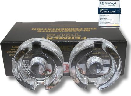 WISE Fermantasyon ağırlıkları 2'li set – Fermantasyon için cam ağırlıklar – 1 l Mason kavanoz için uygundur – lahana turşusu, kimchi ve sebze için ideal – fermantasyon sırasında küf koruması
