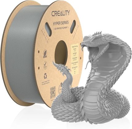 Resmi 3D yazıcı filamenti, Hyper PLA yüksek hızlı filament, 1,75 mm 3D baskı filamenti, yüksek hızlı baskı için, ölçü hassasiyeti +/-0,02 mm, 1 kg/makara - gri