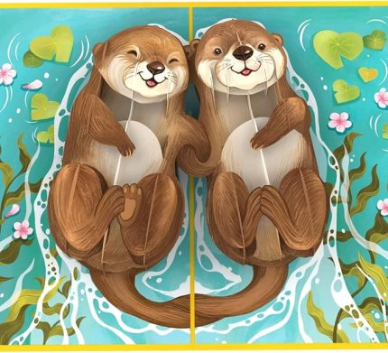 Pop-Up kart You're My Otter Half - Kadınlar ve Erkekler için 3D Aşk Kartı (Doğum Günü Kartı, Düğün, Yıl Dönümü) - Sevimli Aşk Beyanı, Kız Arkadaş ve Erkek Arkadaş için Seni Seviyorum Kartı