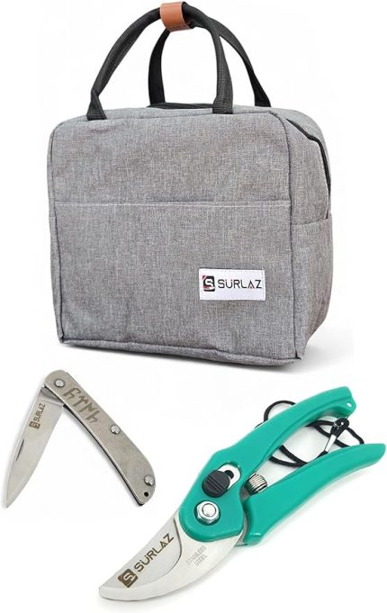 Budama Makası Seti, Gri Taşıma Çantası ile, Profesyonel Bahçe Aletleri