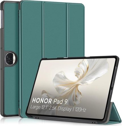 Honor Pad 9 12.1 inç 2024 için kılıf, ince hafif tablet kapağı folyo sert kabuk Pad 9 12,1 inç için uygun koyu yeşil