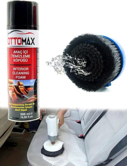 Ottomax Pro Su Sıçratmayan Yumuşak Koltuk Fırçası Koltuk Tavan Temizleme İlac