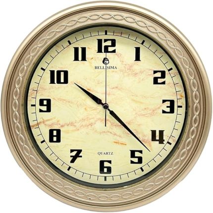 BL-1059 Serisi Klasik Kadran Sessiz Akar 30 cm Duvar Saati Gold