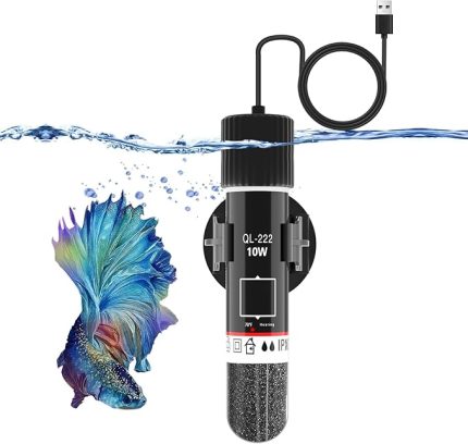 Akvaryum Isıtıcı, Mini USB Akvaryum Isıtıcı, Dijital Ekranlı Termostatlı 10W / 15W Küçük Dalgıç Balık Tankı Isıtıcı, 1 Galon Tanklara kadar USB Powered Sabit Sıcaklık