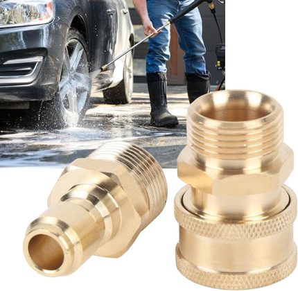 Pressure Washer Adapter Set, 3/8 Quick Connect Fittings, Male Pressure Washer Quick Disconnect Kit, Stainless Steel, 5000 PSI