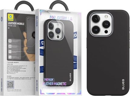 iPhone 14/15 Serisi Uyumlu Premium Deri Telefon Kılıfı (Siyah, iPhone 14 Pro)