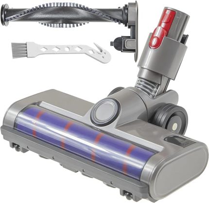 V7 V8 V10 V11 V15 Motorhead ile uyumlu hızlı serbest bırakma fonksiyonlu motor başlığı, LED toz lambalı kablosuz elektrikli süpürge, 2 çeşit rulo fırça başlığı