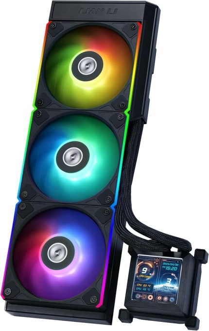 Li Hydroshift 360 AIO - Pre-installed 3 x ARGB fans - Side-Mounted Coolant Pathway - 2.88” LCD Screen - 480 × 480 Resolution - Captured Screenshots or Recorded Videos - Black (HSLCD36RB)