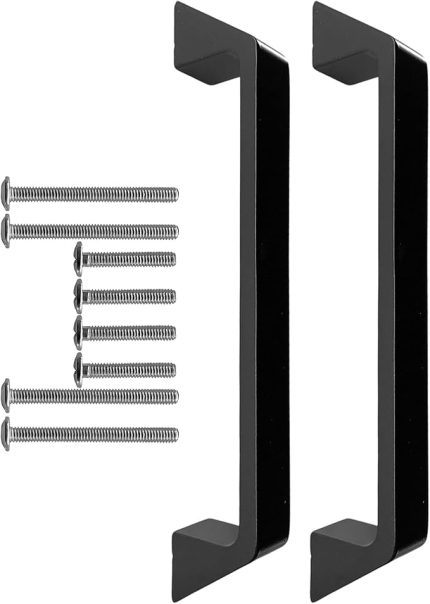Mutfak ve Banyo Dolabı Kapakları ve Çekmeceler için Metal Kulp Paslanmaz Alüminyum Mobilya Dolap Kulbu 128mm Mat Siyah 2 Adet