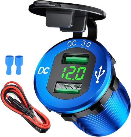 USB Araç Prizi Hızlı Şarj Çift Araç Şarj Cihazı 12V/24V 36W USB Araç Şarj Cihazı QC 3.0 Su Geçirmez Evrensel Araç Çakmak Adaptörü Motosiklet, Karavan, Tekne, Kamyon için