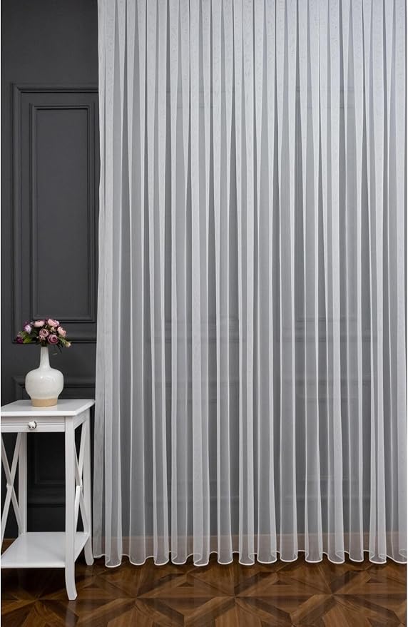 Depo Home Ekstraforlu Tül Perde Tek Kanat GREK001EKSTRFR, Ekru, 300 x 240