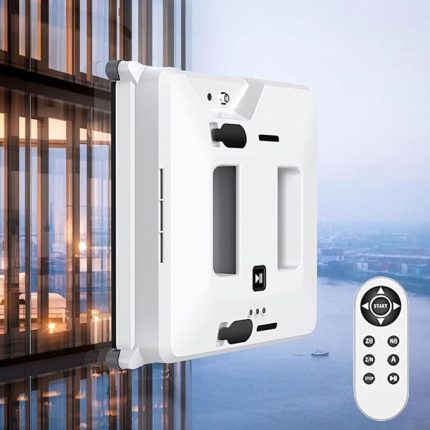 Temizleme Robotu Vakum, Cam Temizleyici Robotik - Çift Otomatik fıskiye|6.5cm Ultra İnce, Yüksek Katlı Pencereler, Cam, Fayans, Banyo Temizliği için