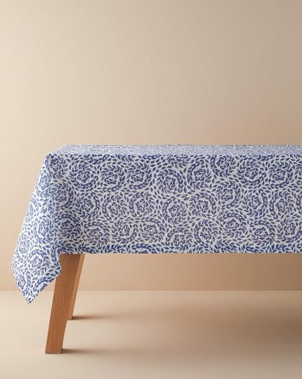 Home Carnival Floral Polyester Masa Örtüsü Mavi