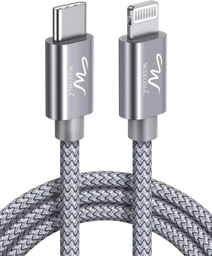 Tip C-Lightning Mfi Sertifikalı 20 W Hızlı Şarj, Naylon Örgülü Usb C Kablo, Gri