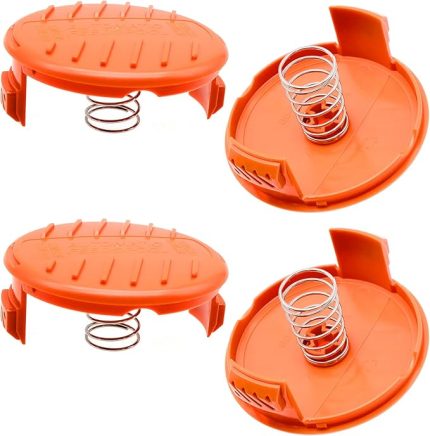 4 Adet Makara Kapağı Düzenleyici Bobin, Yaylar Yedek Parça Aksesuarlar Uyumlu Yedek Makara Kapak Kapağı, Black-Decker için ABS Makara Kapakları, RC-100-P Çim Biçme Makinesi, AFS Kırpıcı Makara
