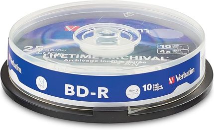 M-DISC BD-R 4X 25 GB Inkjet Printable, Gümüş, 10'lu Paket Spindle