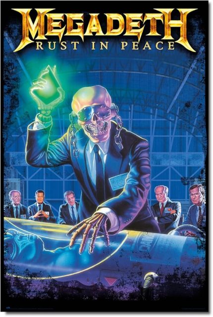 Metal Poster - Megadeth Rust In Peace Poster - Oturma Odası veya Yatak Odası Dekorasyonu - Oda Dekorasyonu - Boyut: 61 x 91,5 cm - Rock Fan Ürünü - Resmi Lisans