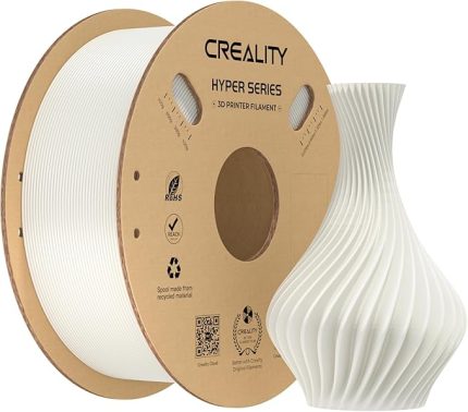 Hyper PLA filament, 3D yazıcı için, 1,75 mm 3D baskı filament, 1 kg karton makara, ölçü hassasiyeti +/- 0,03 mm, çoğu FDM 3D yazıcı için uygun (beyaz)