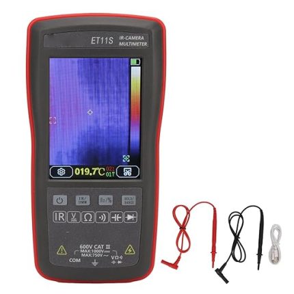 Termal Görüntüleme Cihazı, 4000 Sayım ve 32x24 Çözünürlüklü Termal Kamera ile 2'si 1 Arada Multimetre, Voltaj Akım Direnç Kapasitans Testi için Kızılötesi Multimetre