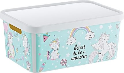 Stafi Desenli Çok Amaçlı Kapaklı Kutu 4,5 LT UNİCORN