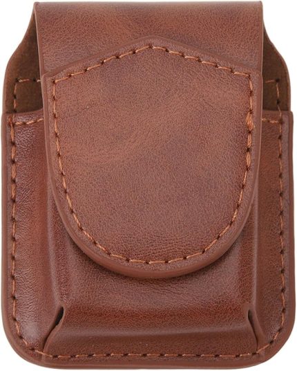 Kesesi, PU Deri Çakmak Koruyucu Kılıf, Cep Kemer Halkalı Çakmak Kılıfı Tutucu, Manyetik Tokalı Çakmak Bel Çantası, Çizilmez Ve Basınç Önleyici (BROWN)