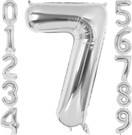 7 Rakamı Doğum Günü Balonu Yaş Günü Gümüş Renk Uçan Balon 102 cm Doğum Günü ve Parti Dekorasyonu Büyük Boy Folyo Helyum Uçan Balon Yaş 7 Sayısı