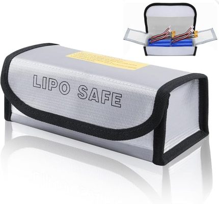 Pil çantası Lipo Safe Bag Lipo pil çantası piller için Lipo pil saklama kutusu ateşe dayanıklı Lipo pil çantası cırt cırtlı yangına dayanıklı güvenlik koruma çantası gümüş (1 adet)