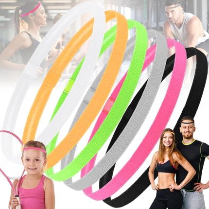 6 Adet Elastik Saç Bandı Erkek ve Kadın Saç Bandı, Erkek Spor Saç Bandı, Spor Kadınlar için Elastik Saç Bantları, Yoga Futbol Basketbol Tenis Koşu için Saç Bantları