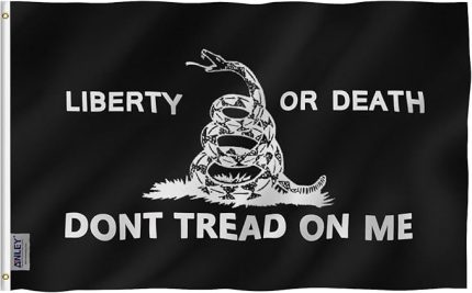 Fly Breeze 3x5 ft Liberty Or Death Gadsden Bayrağı - Canlı Renk ve UV Dirençli - Kanvas Başlık ve Çift Dikişli - Bana Başvurun Bayraklar Pirinç Grommetli Polyester 3 x 5 Ft