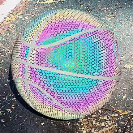 Basketbol Topu Yüksek Kaliteli Hologramlı Gece Parlayan Basketbol Top