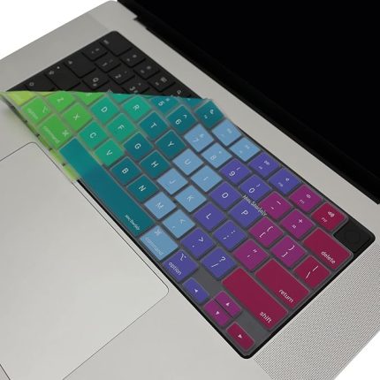 MacBook Klavye Koruyucu US İngilizce Uyumlu Silikon Kılıf Kapak İnce Hafif Yıkanabilir Keyboard Cover MacBook Air 13.6-15.3 ve Pro 14-16 M1-M4-M5 Tam Koruma Pembe Yeşil