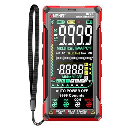 Dijital Multimetre Test Cihazı Akıllı Dokunmatik Otomatik Değişen 9999 Sayım Şarj Edilebilir Yanmayan Ohm Amp Voltmetre DC/AC Akım Gerilim Direnci Kapasitör Frekans Sıcaklığı