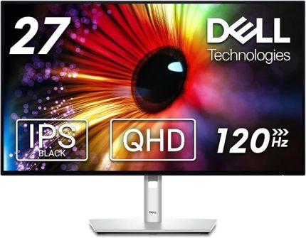 UltraSharp Monitör 27 inç 2560x1440 QHD, IPS BLACK TECHNOLOGY 16:9 5MS 120Hz 2XDP HDMI Type-C ANTI-GLARE HEIGHT TILT SWIVEL PIVOT VESA, U2724D