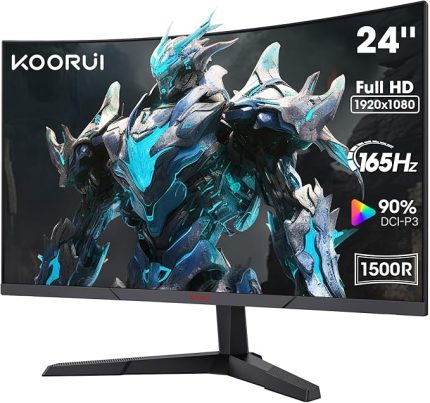 24E6CA 23.6" Monitör, Monitörü, Monitörler ile Yüksek Hızlı Oyun Deneyimi, 180Hz Yenileme Hızı, 1500R Kavisli Ekran ve Ergonomik Tasarım